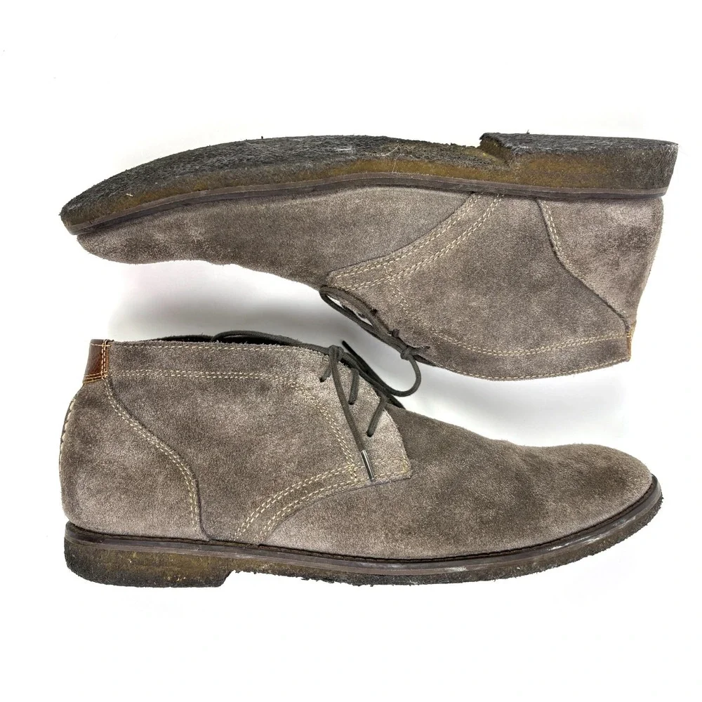 Johnston‎ & Murphy Copeland Chukka Boot Mens Sz 11M Gray Oiled Suede Lace Up